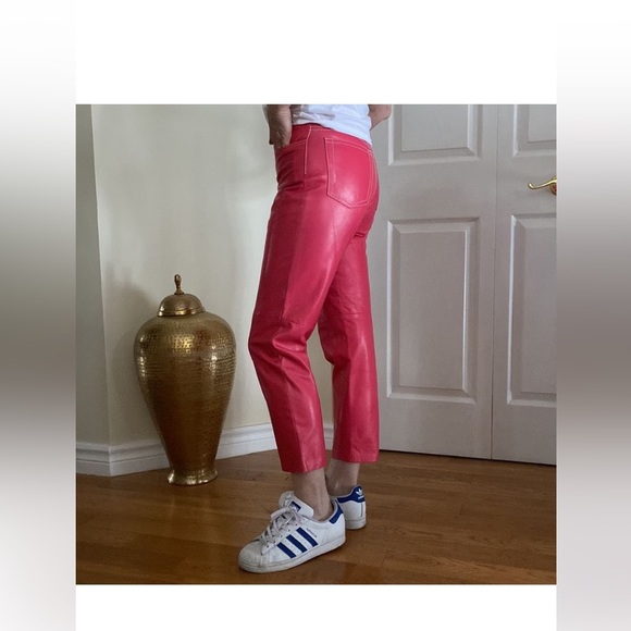 NWT Ralph Lauren purple Label Leather Pink pants Size 4 - Picture 2 of 14